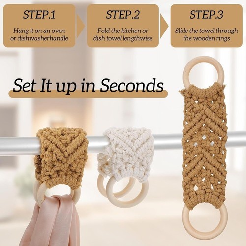 Wooden towel ring holder - wooden, 2