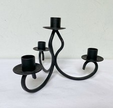 Vtg Black Wrought Iron Candle