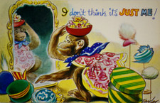 Postcard Comic Jolly Chimp I