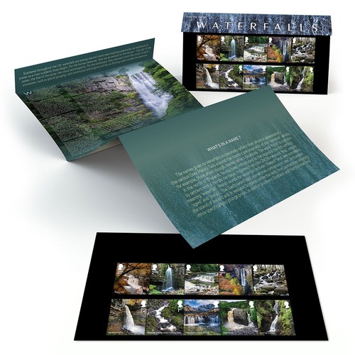 Waterfalls stamps presentation - stamps,