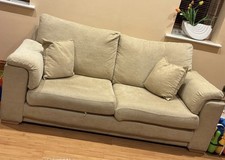 Three Seater Sofa Cream Fully