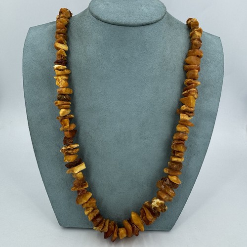 Vintage raw amber beaded - vintage, chip