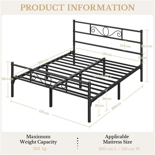 King metal platform bed - king,