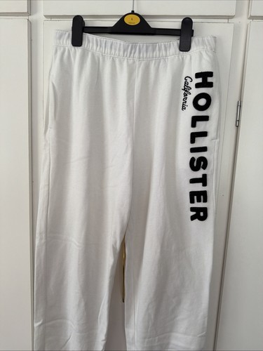 White hollister jogging pants - hollister,