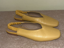 Kaleidoscope Ladies Yellow Leather Sling Back Ballet Pumps Flat Shoes UK 7 EU 40
