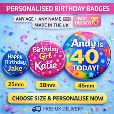 Personalised Birthday Badge