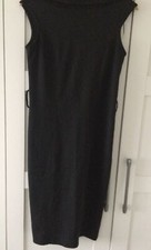Amaranto Black Size 14 Sleeveless Scoop Neck Jersey Dress