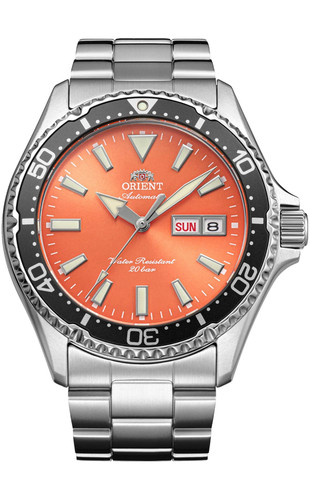 Orient mako kamasu orange - kamasu, dial