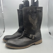 Harley Davidson Dark Brown Clint Leather Zipped Boots - Size 10 UK