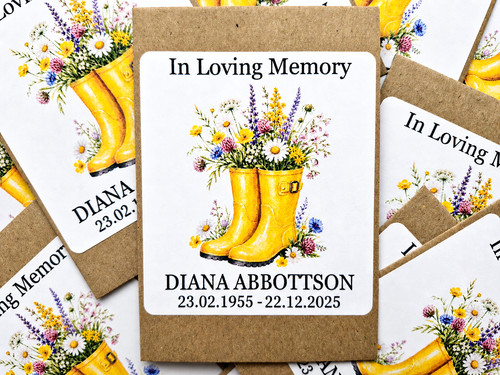 Personalised funeral favours - personalised,