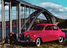 Saab 96 2-stroke, 1963, Lovely Continental Size Postcard - 6x4 inch