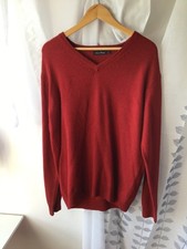 Pringle Burgundy Wool Jumper Size L VGC V Neck