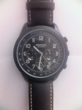 Sekonda Mens Dual Time Watch with Black Dial and Black Strap 30112 BN