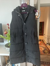 LONG BLACK GILET PUFFA PADDED