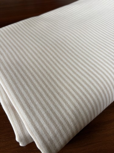 Beige and cream striped cotton - and,