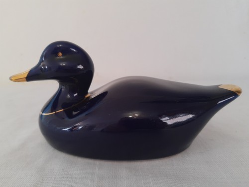 Duck figurine blue - duck,