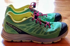 Salomon Synapse Hiking Shoes Women Size 9 EU 40 2/3 Green Yellow Sneakers Clean