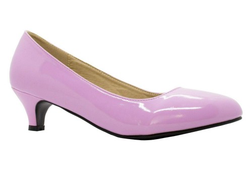 Ladies kitten heel court shoes - heel,