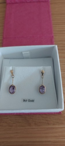 9ct gold amethyst drop