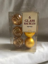 Vintage Set of 6 Gold Glass
