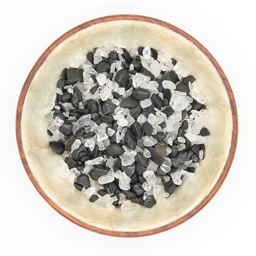 Black tourmaline clear quartz - black,