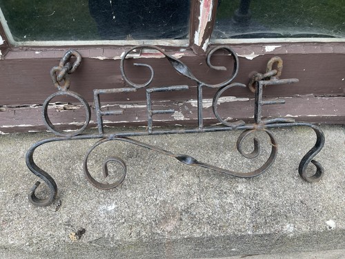 Vintage iron office sign - iron,