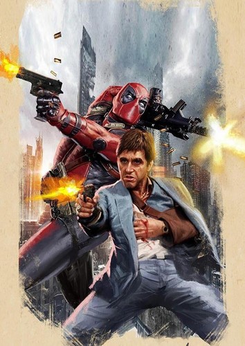 Deadpool scarface tony - deadpool, &