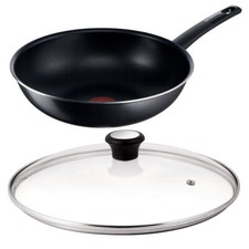 Tefal 28cm Wok Pan with Glass