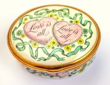 Bilston & Battersea Halcyon Days Enamels St Valentines Day 1976 Enamel Box