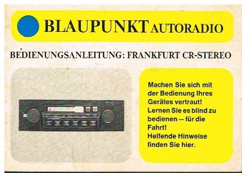 Blaupunkt frankfurt car radio - frankfurt,