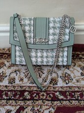 River Island Dogtooth Boucle Shoulder Handbag In Green Colour