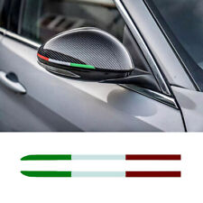 1Pair Italy Flag Logo Italian Car Stickers Side Mirror Stripe Decal Accessories.