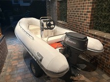 CARIBE 350 25HP TOHATSU OUTBOARD ROLLER TRAILER RIB BOAT.