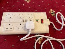 Belkin UK Extension Lead Cable Plug Socket - White 6 Plug 4 Metre Length