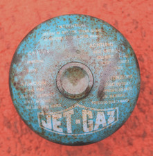 500g Vintage Jet Gaz Butane Refill Canister – Steel, Aged 5 inch OD 4 INCH HIGH