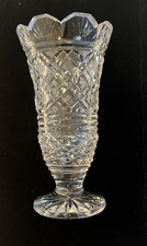 WATERFORD CRYSTAL Vase 7" Gothic Mark Scalloped Cut Top Edge Georgian