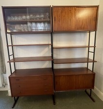 Vintage Mid 20th Century Teak Interflex System with Vinyl Display Unit