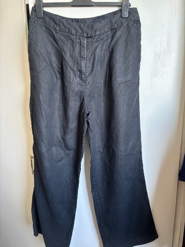 Fat face black linen trousers - face,