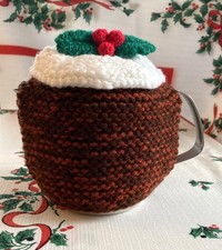 Hand Knitted Christmas Pudding Tea Cosy - 2 cup - Small Pot