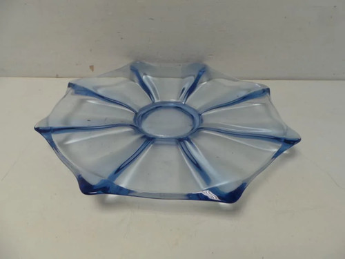 Blue glass fruit bowl - 12'',