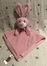 Primark Early Days Bunny Rabbit Pink White Comforter Plush Soft Toy 48cm x 48cm
