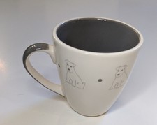 Cute White Rabbit Brand Ceramic Mug Grey & White with Terrier Design