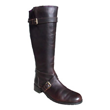 Crew Clothing Ladies Brown Leather Zip Up Knee High Riding Boot Size EU 39 UK 6