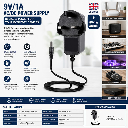 Power supply 9v - uk,
