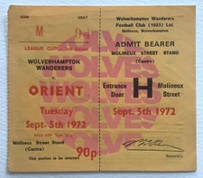 Wolves v Orient Ticket