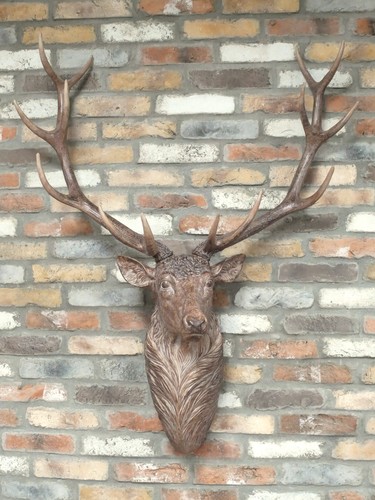 Large rustic stag head wall - large,
