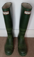 Hunter Wellington Boots Wellies Women's Size 5 Traditional Green Ladies