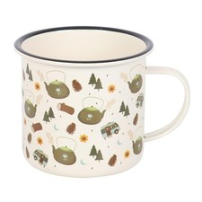 Camping Mug Enamel Tin Caravan