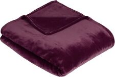 Luxury Plush Soft Velvet Fleece Blanket Aubergine 229 x 274cm 108 x 90" RRP £37