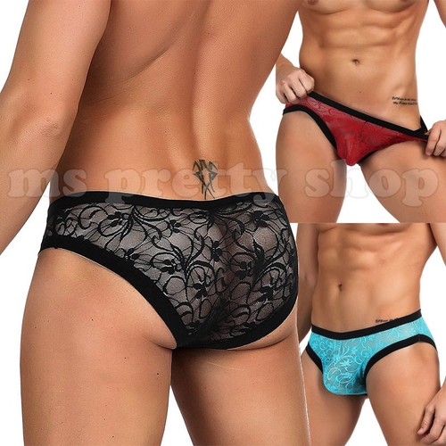 Men sexy see through lace - through,